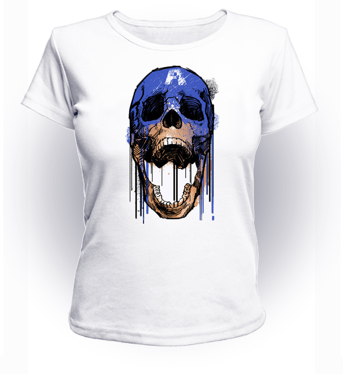 

Футболка GeekLand Капитан Америка Captain America CAP Skull CA.01.080 (FU21CA.01.080/girl-104)