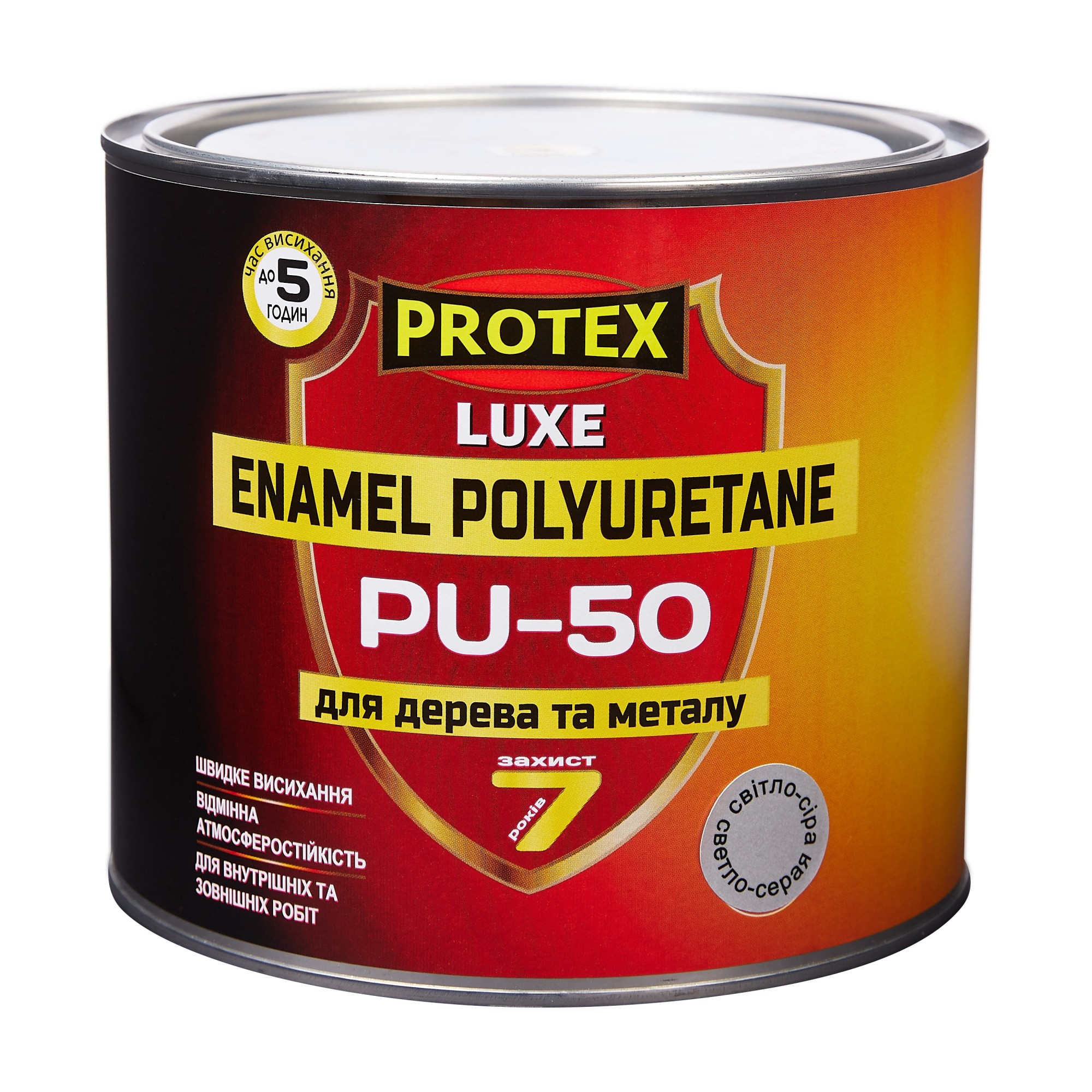 

Эмаль полиуретановая LUXE PU-50 PROTEX 2.4кг светло-серая