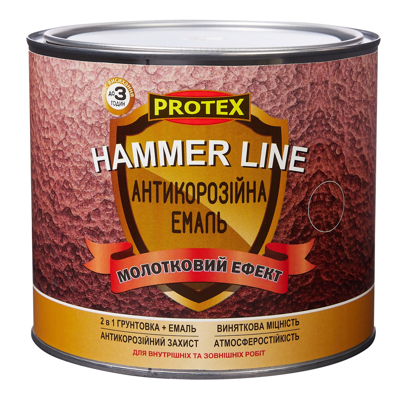 

Эмаль молотковая HammerLine PROTEX 2кг (1.95л) чёрная