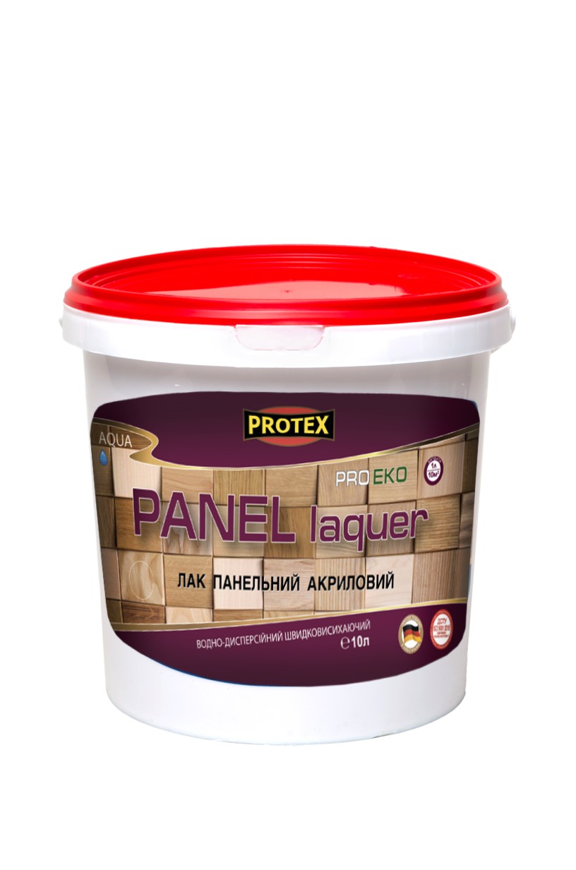 

Лак панельный акриловый ВД PROTEX 10кг (10л) полуматовый