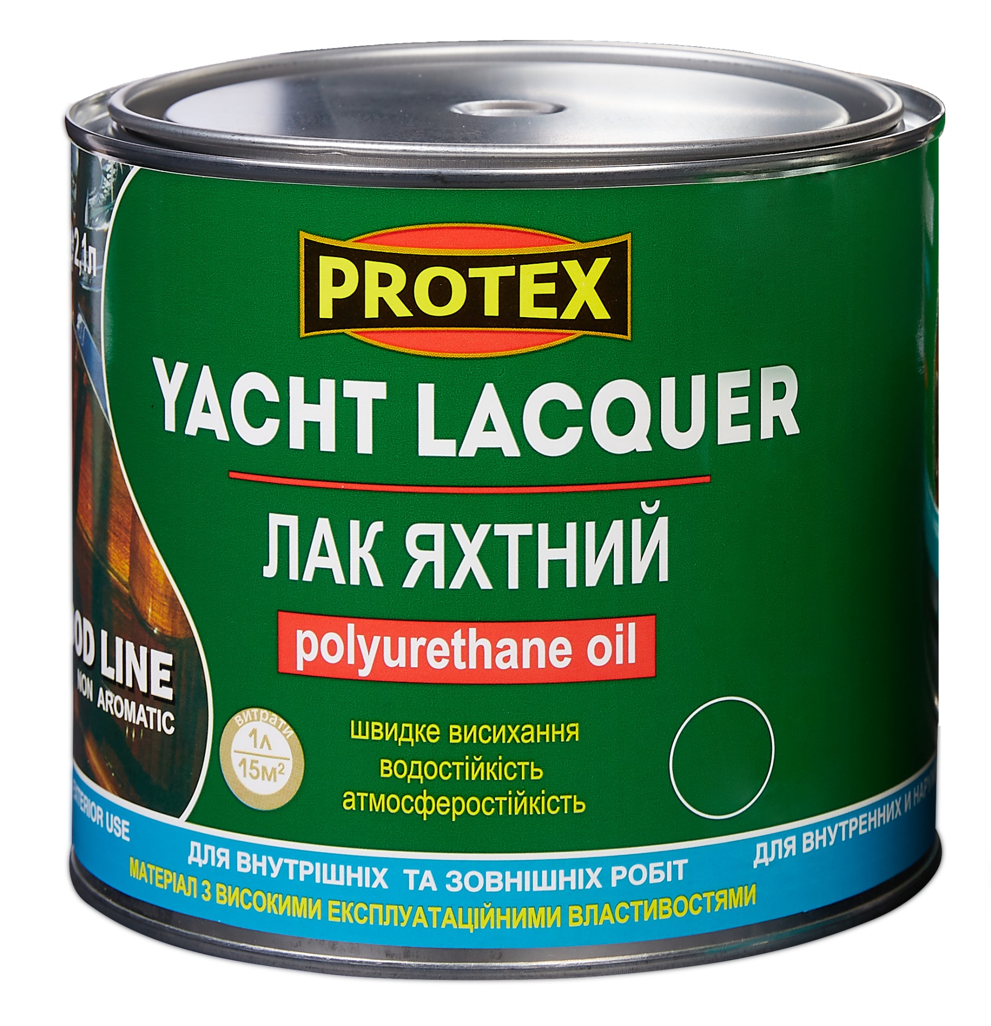 

Лак полиуретановый яхтный WOOD LINE PROTEX 1.91кг (2.1л) глянцевый