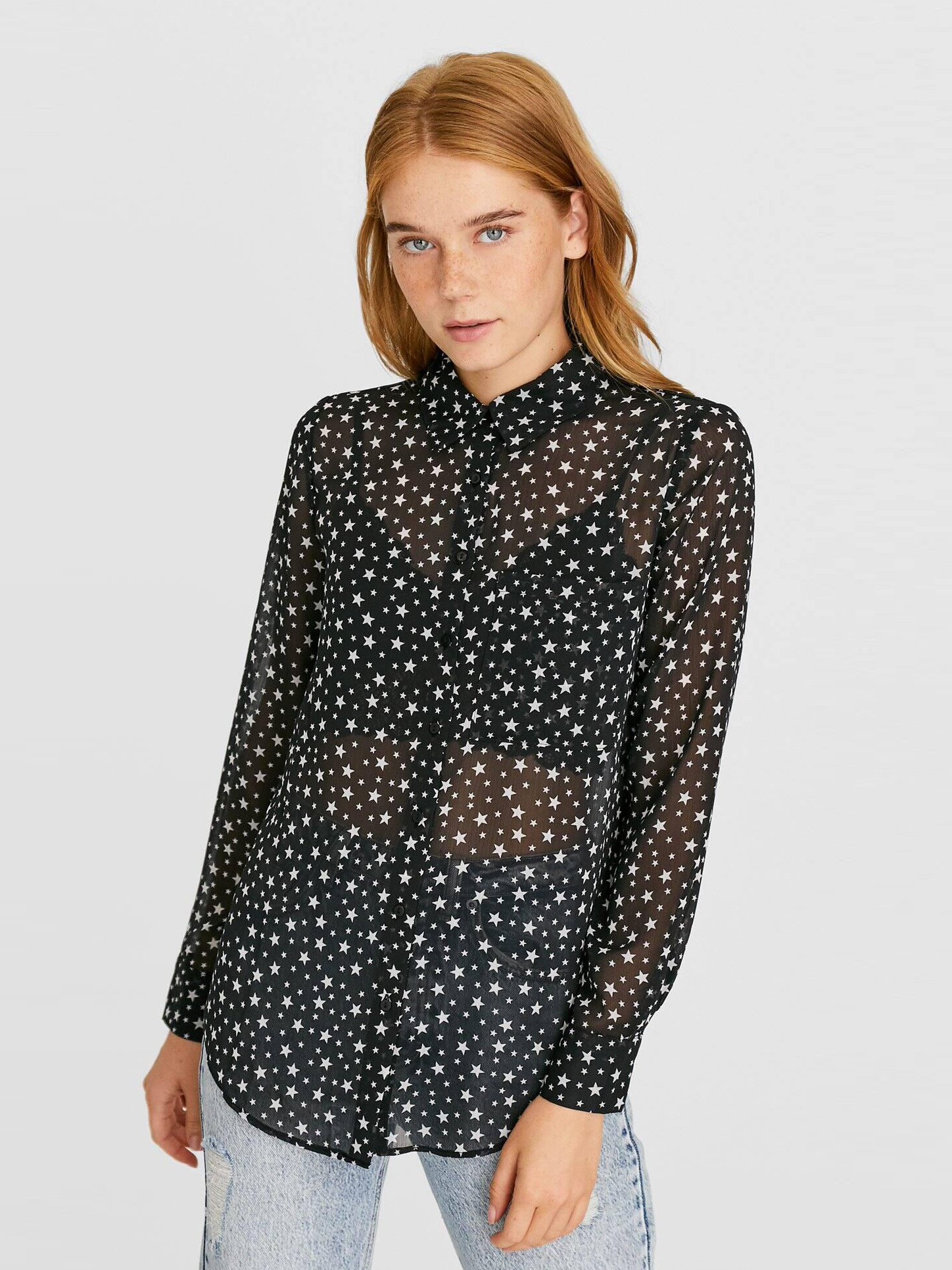 

Блузка Stradivarius 6083/593/001-ADMZ S Черная