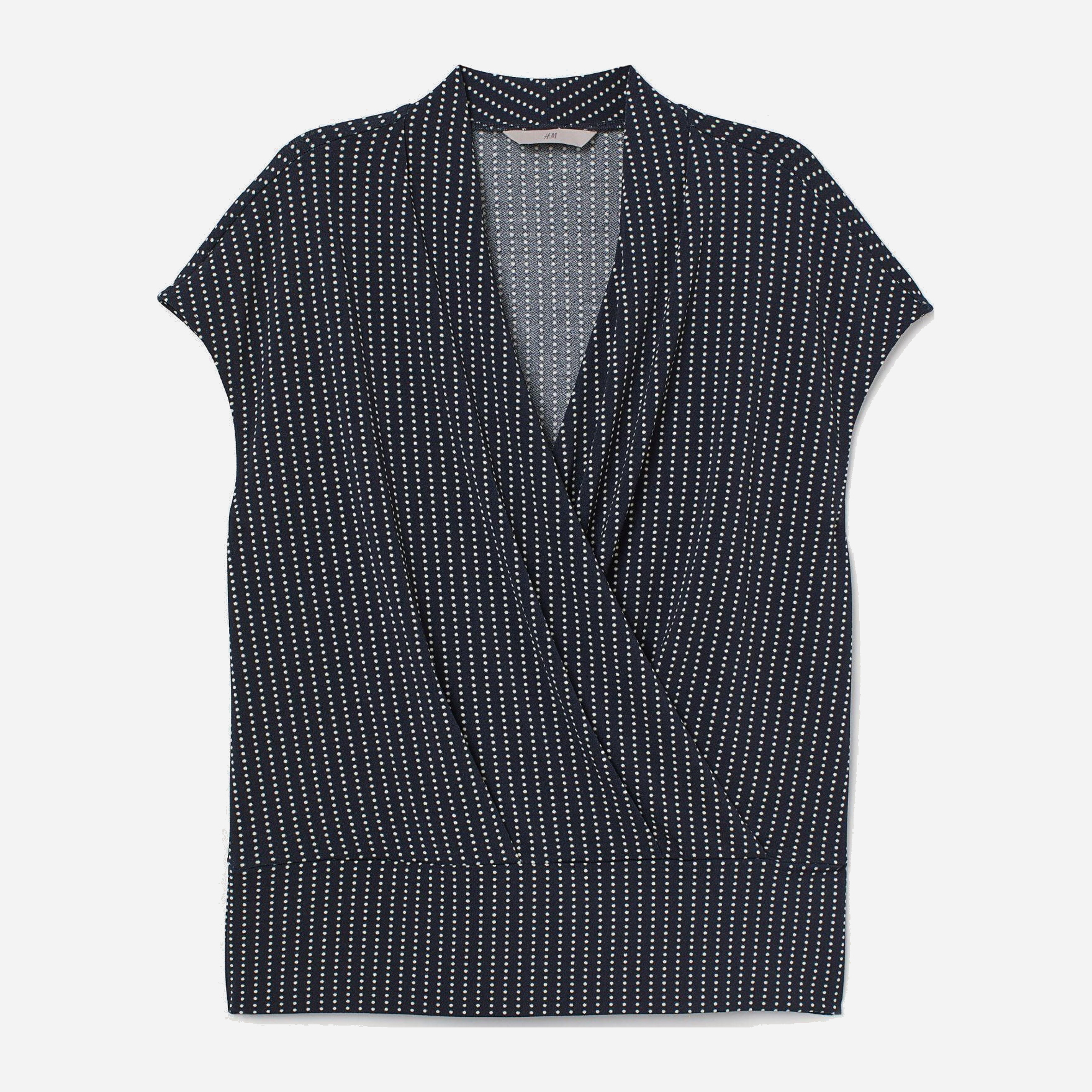 

Блузка H&M 7719701-AAOD S Темно-синяя с белым