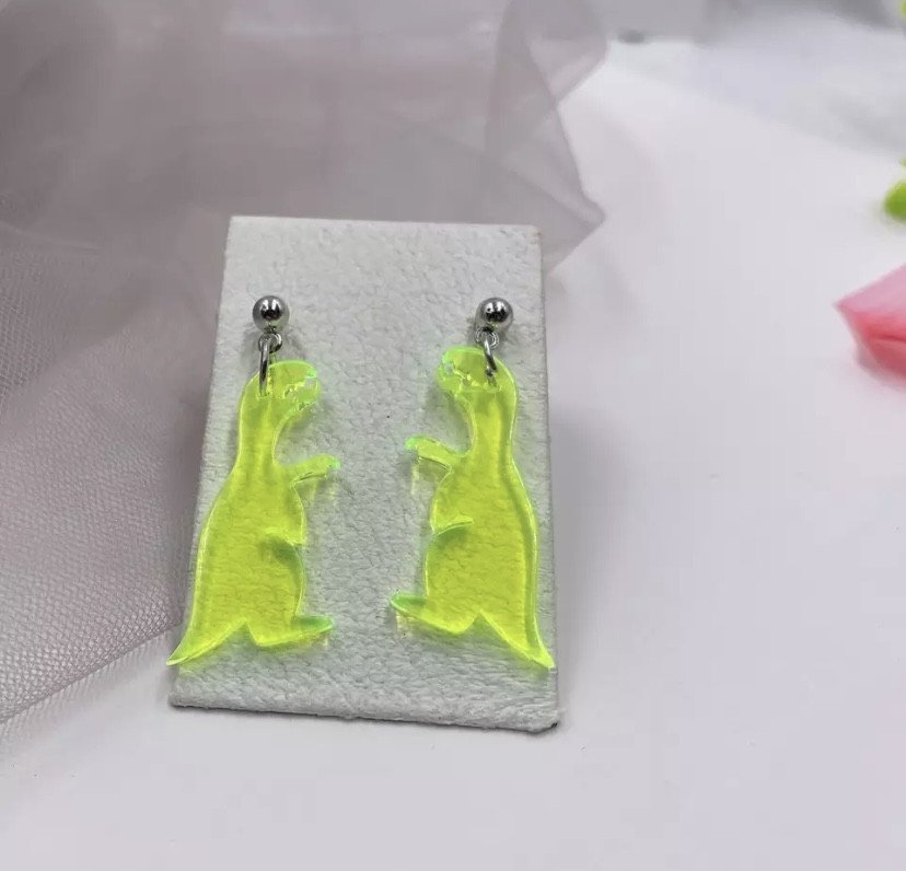 

Сережки динозаврики желтые