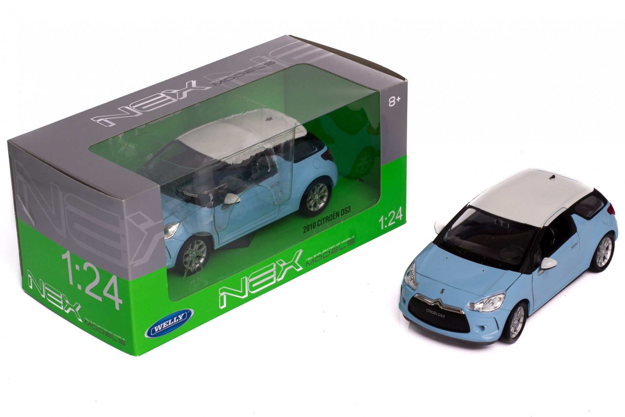 

Модель машины 1:24 CITROEN DS3 2010 Welly 24013W голубой