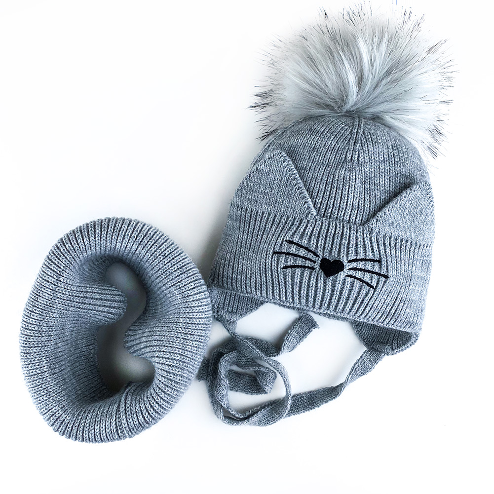 

Зимний Комплект Шапка и Хомут Диана 44-48см 01642 Светло-серый меланж Talvi