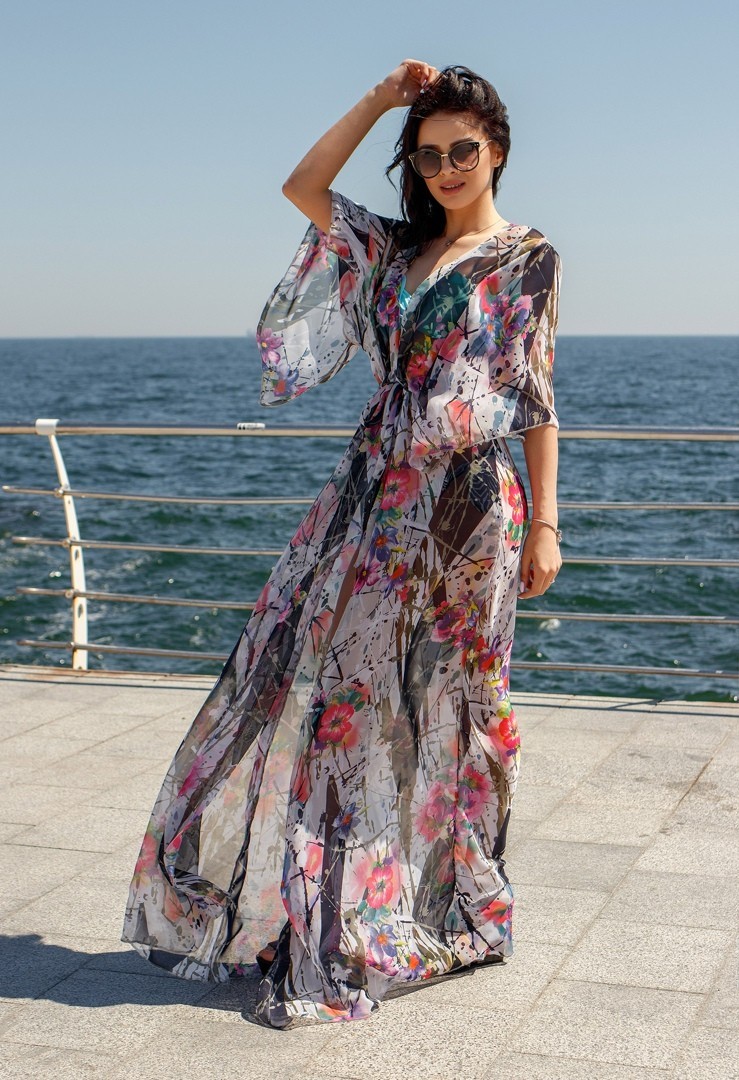 

Пляжная туника женская длинная принт цветы Miss Podium Черный, Пляжная туника женская длинная принт цветы Miss Podium Черный 62