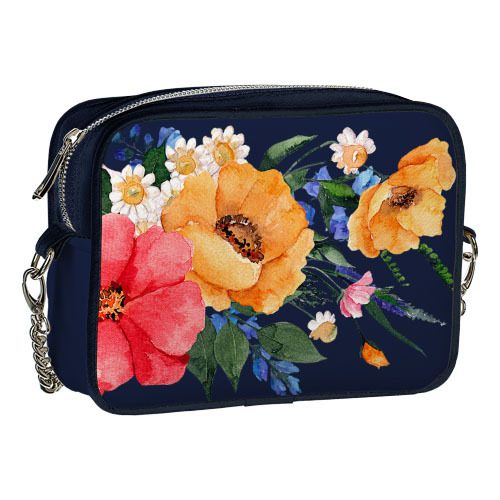 

Сумка на цепочке Cherie Presentville Яркие разноцветные цветы 21x17x7 см
