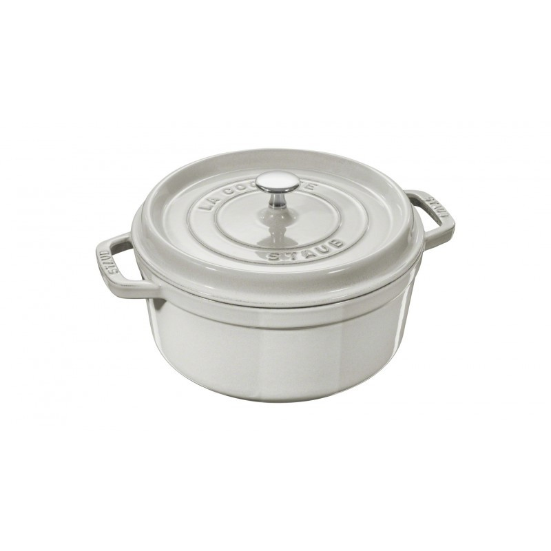 

Кастрюля чугунная эмалированная Staub с крышкой 3.8 л 24 см белый трюфель 11024107