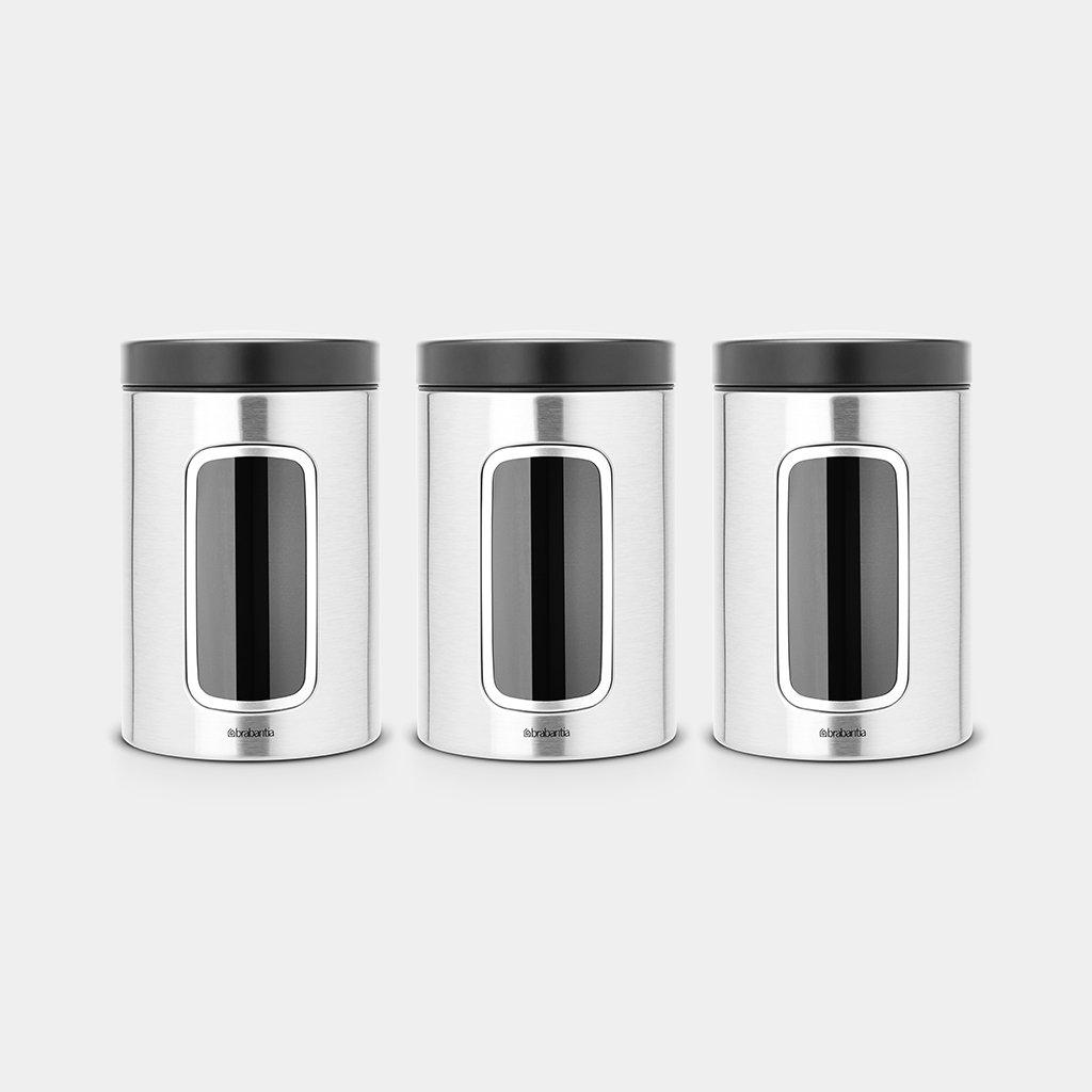 

Набор емкостей для хранения сыпучих продуктов Brabantia 3 шт 1.4 л Matt Steel Fingerprint Proof 335341