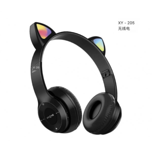 

Наушники складные CAT XY-205 Беспроводные с LED подсветкой с ушками black