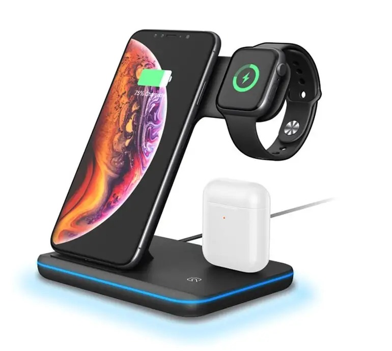 

Беспроводное зарядное устройство 3 в 1 Veron Wireless Charger Black - Черная (Беспроводная зарядка)