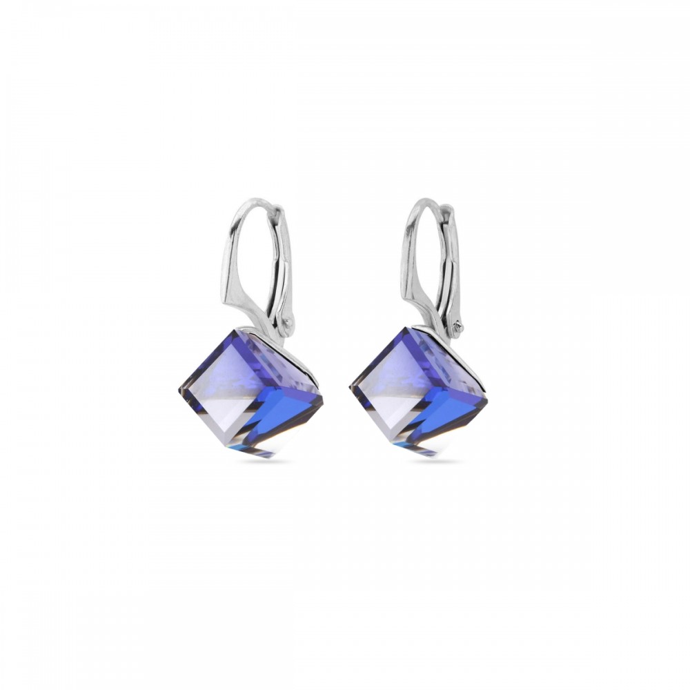 

Серебряные серьги Spark со Swarovski Cube KA48418BB