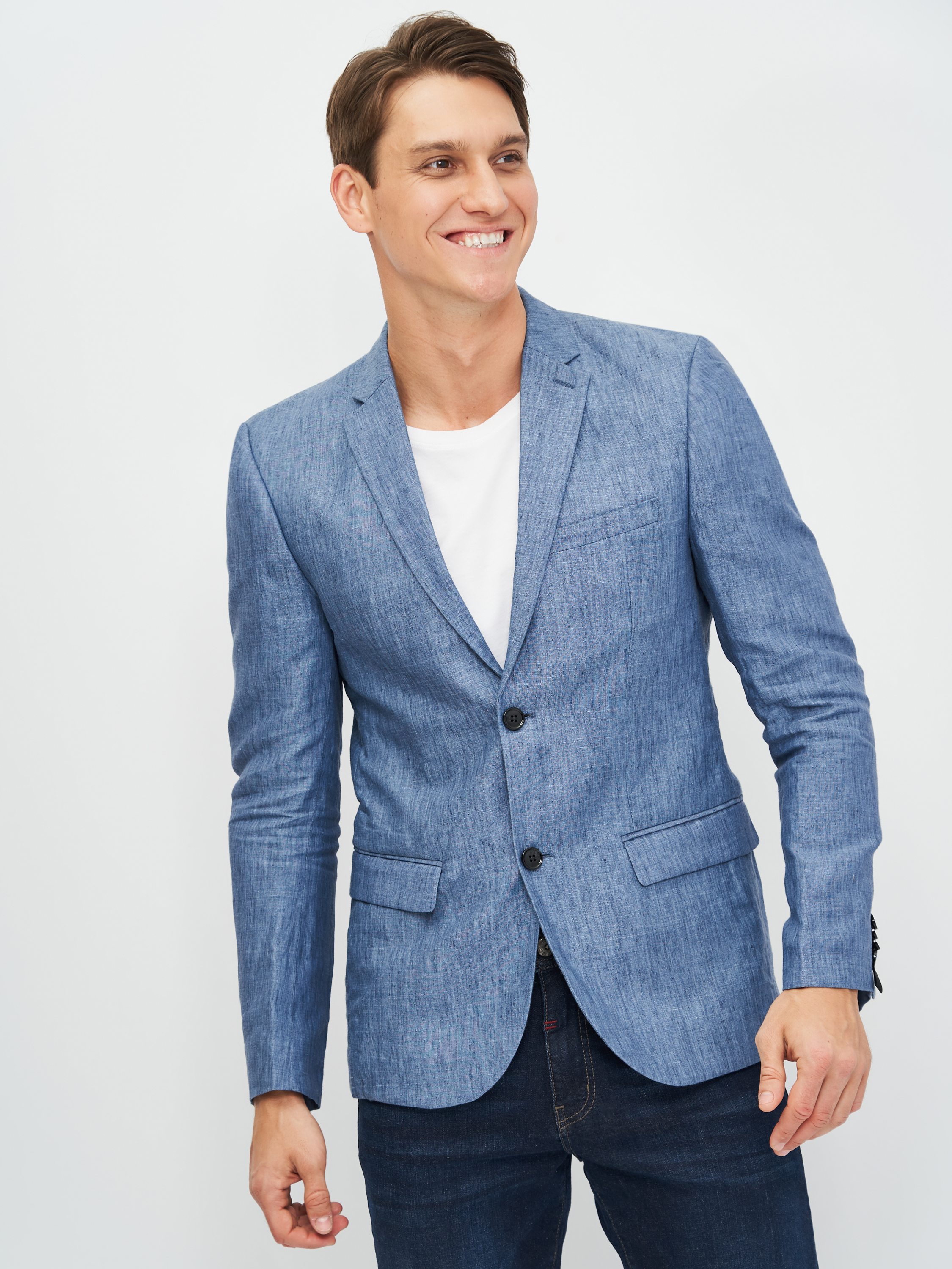 

Пиджак H&M 2104-8423451 48 Голубой меланж