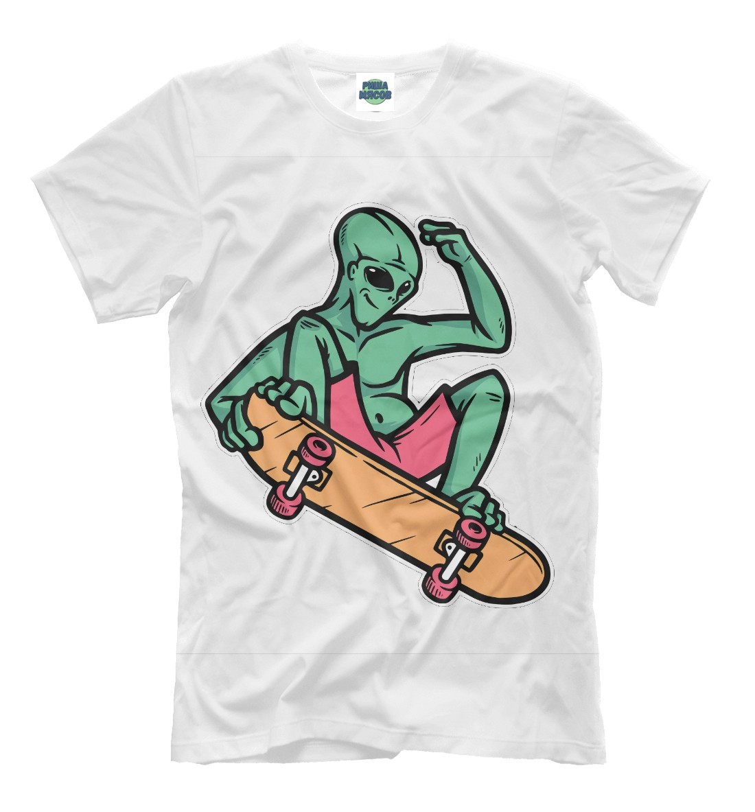 

Футболка РишаМясов с принтом alien-skateboarding XS (fut-000117)