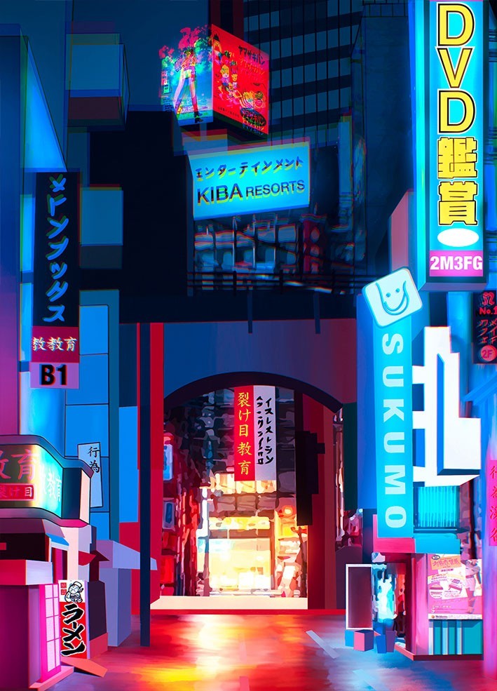 

Картина Xxnois Neon megalopolis 100х70 см с покрытием акрилом NE01