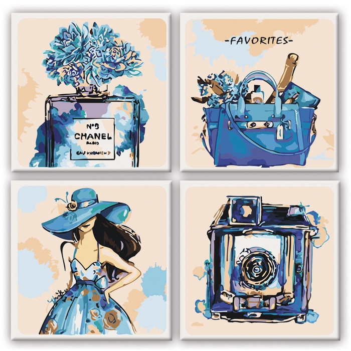 

Полиптих по номерам Идейка Стиль мегаполиса 4 шт. 18х18 см (KNP014)