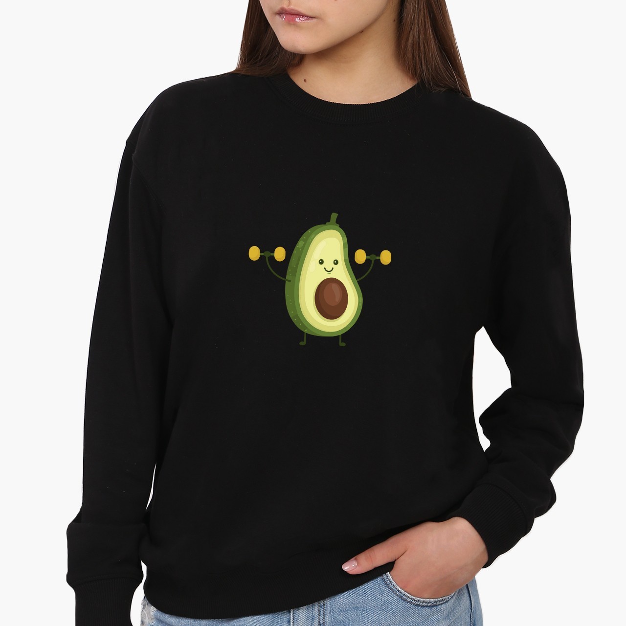 

Свитшот женский Авокадо с гантелями желтыми (Avocado with yellow dumbbells) (8771-1394) Черный XXL