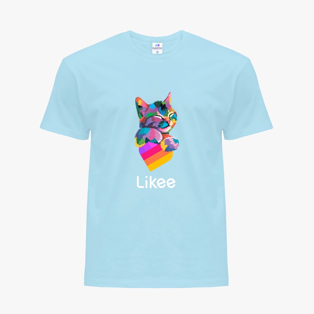 

Детская футболка Лайк Кот (Likee Cat) (25186-1040) 134-140 см Хлопок Голубой