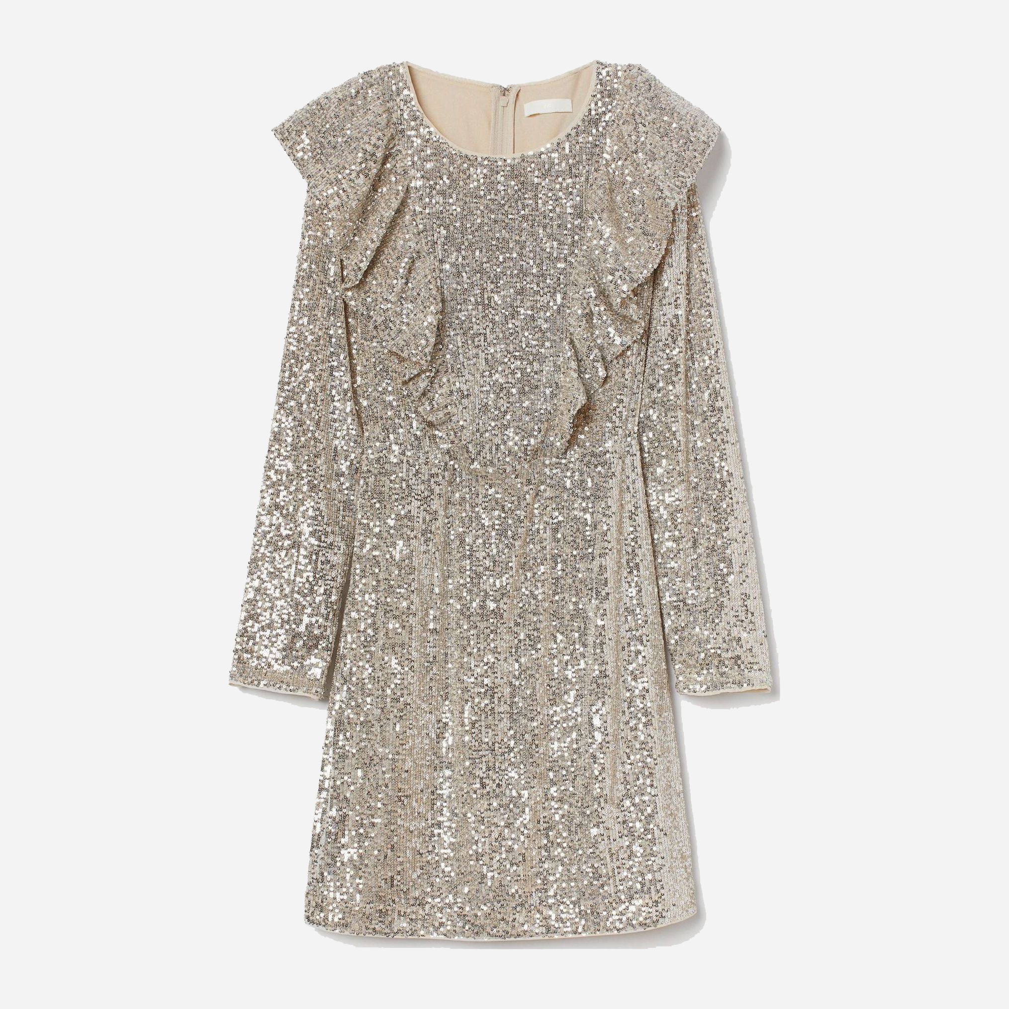 

Платье H&M 9484192dm 36 Светло-бежевое с серебристым