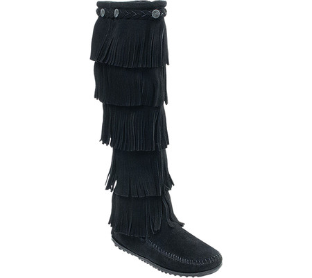 

Женские сапоги Minnetonka 5 Layer Fringe Boot Black Suede 38