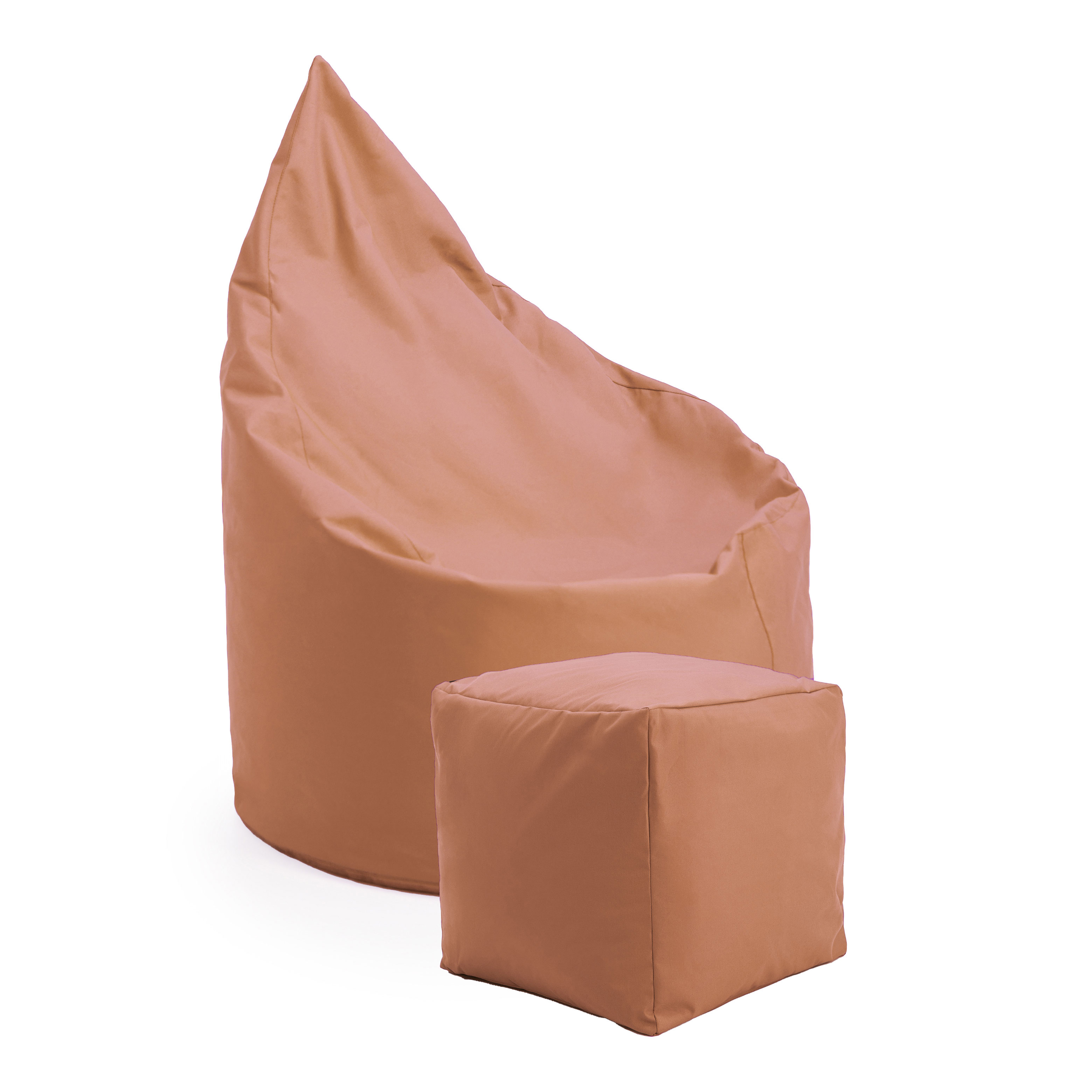 

Комплект кресло мешок капля и пуфик куб Prolisok какао 70x95x40 Oxford PU 600d