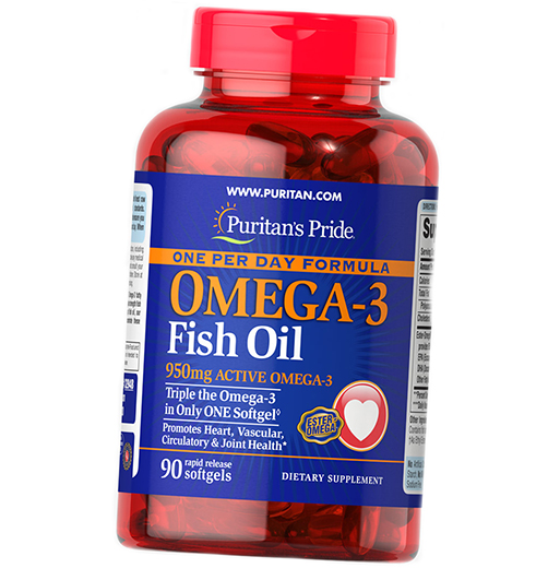

Омега 3, One Per Day Omega-3 Fish Oil 950, Puritan's Pride 90гелкапс (67367018)