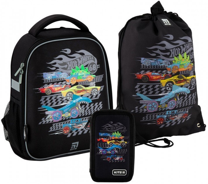 

Рюкзак укомплектованный Kite Education Hot Wheels 35x26x13.5 см 12 л Черный (SET_HW20-555S)
