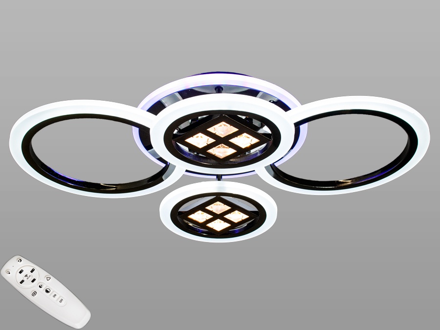 

Потолочный LED светильник с пультом ECOLED AD8200/2+2BHR LED 3color