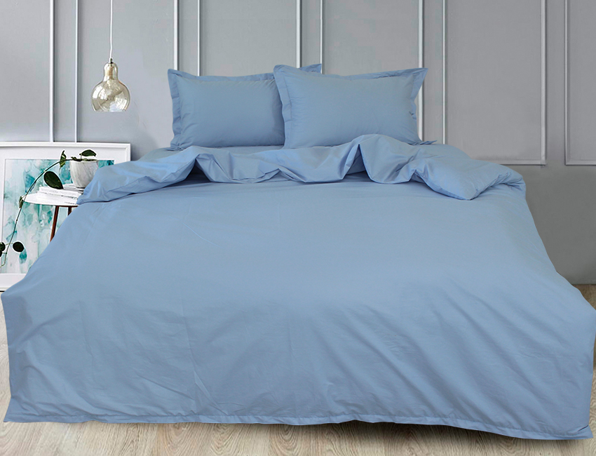 

Комплект постельного белья ТМ TAG сатин люкс 100% хлопок 2 спальный Light Blue