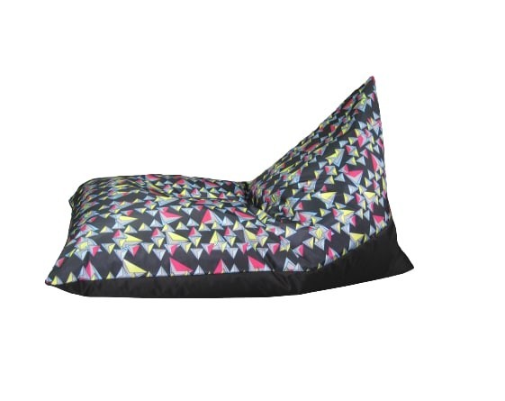 

Бескаркасный лежак Пирамида с внутренним чехлом Mypufik размер L (150х100х90 см) Чёрный оксфорд 600ПУ + оксфорд принт "Кристаллы"