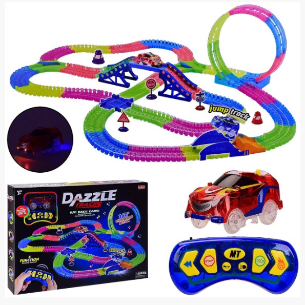 

Гоночночный конструктор DAZZLE TRACKS 326 деталей (версия игрушки Magic Tracks) с пультом управления игрушечная трасса дазл трек 655 см