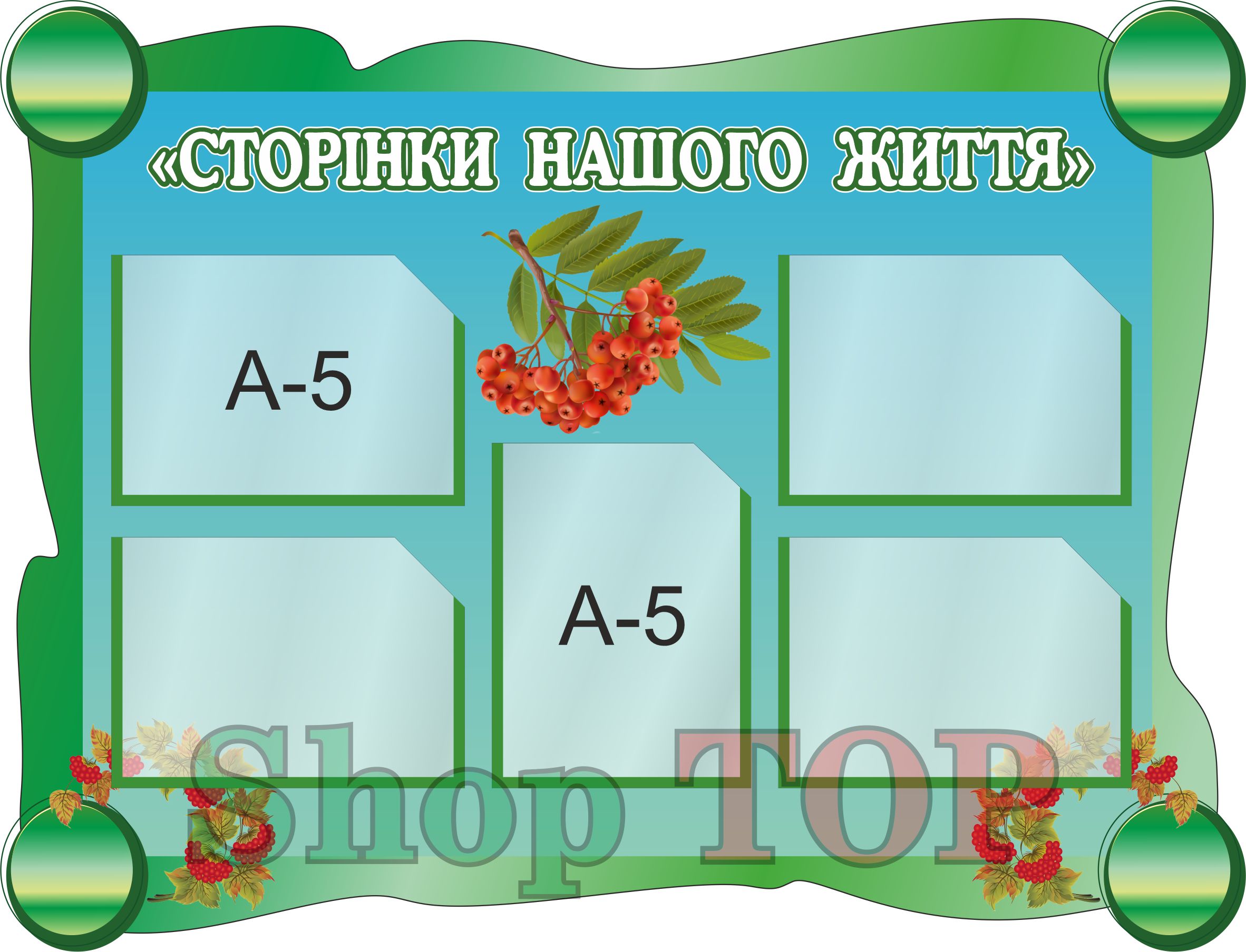 

Стенд пластиковый для Д. С. "Сторінки нашого життя " 800х600мм. Код ДС-1185