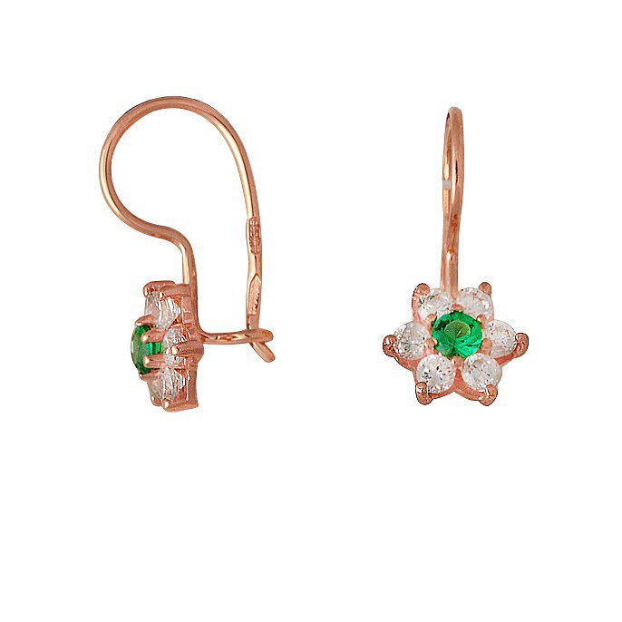 

Серьги из красного золота с куб. циркониями 039712