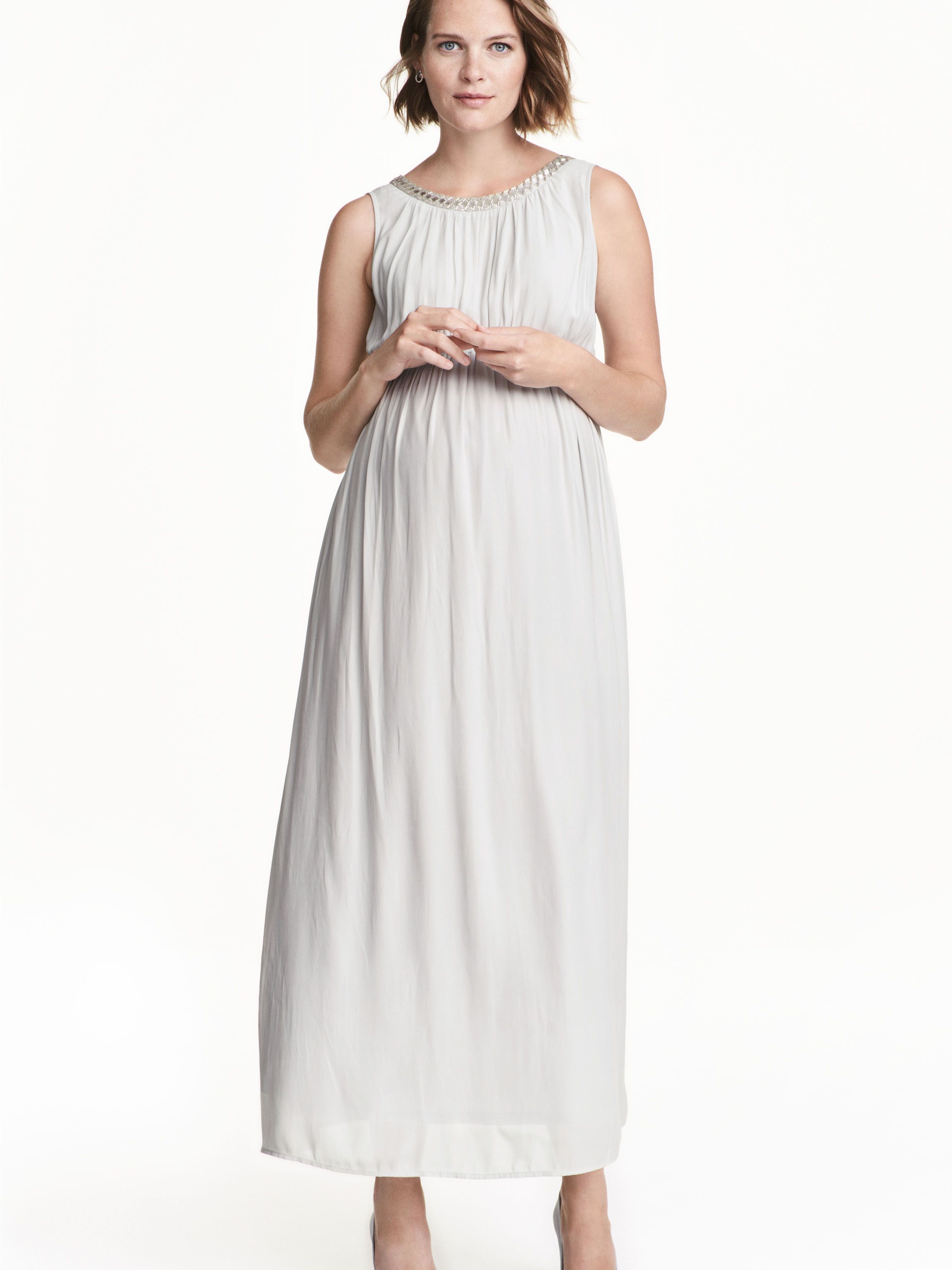 

Платье для беременных H&M 4753185-ABEQ M Серое с серебристым