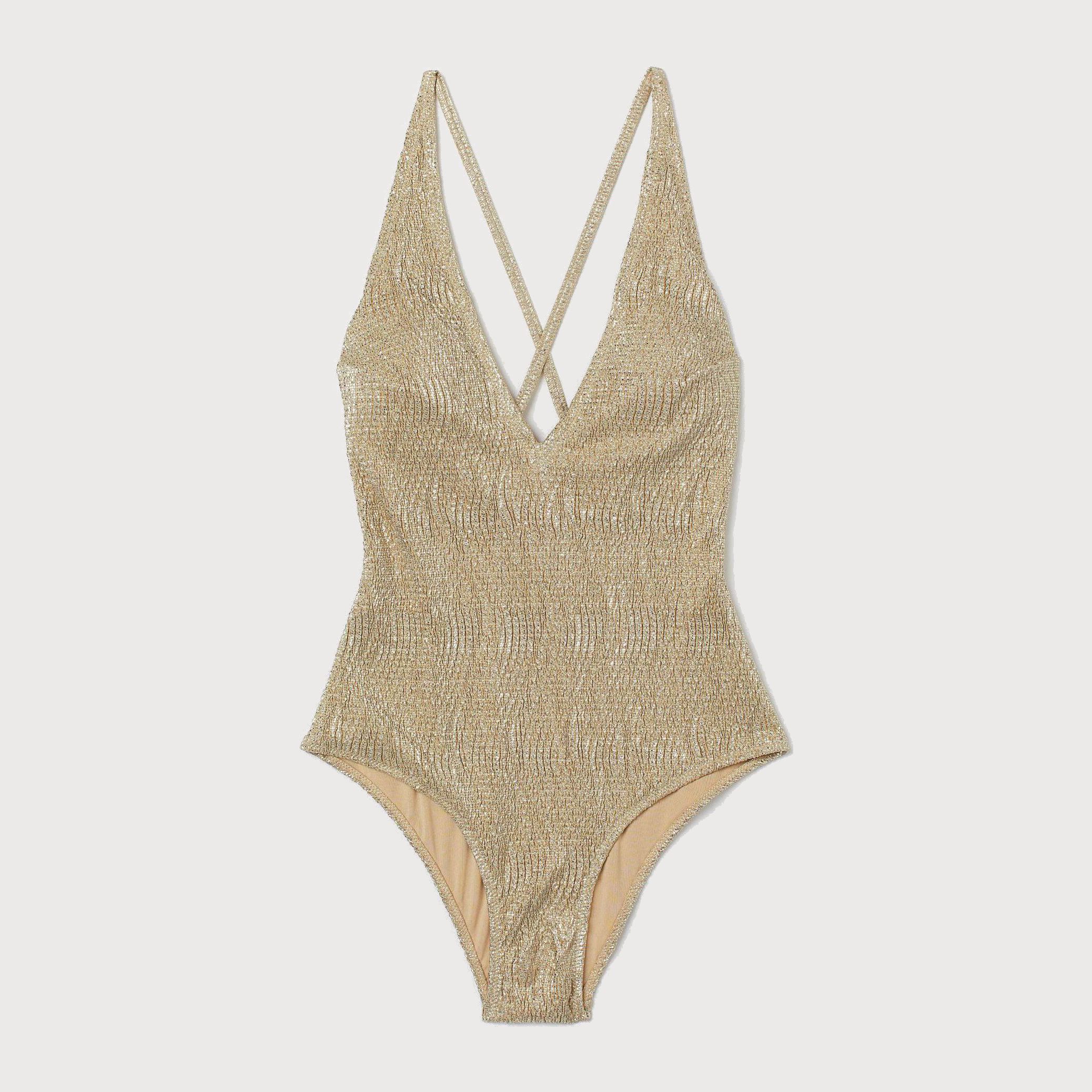 

Купальник слитный женский H&M 7429339-ACUX 48 Золотистый