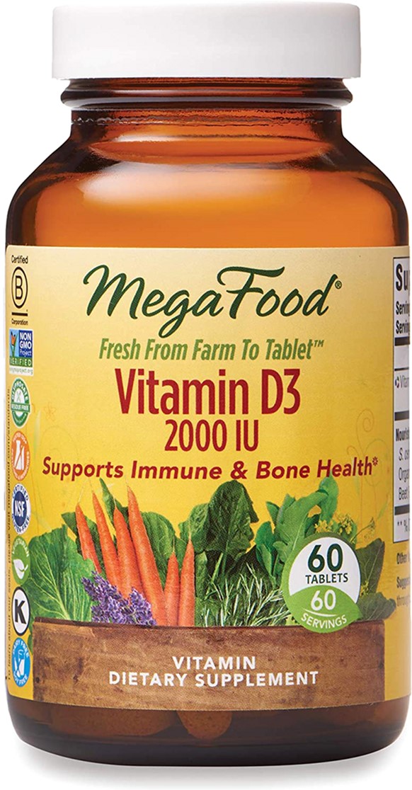 

Витамин D3 2000 IU, Vitamin D3, Mega Food 60 таблеток (51494102213)