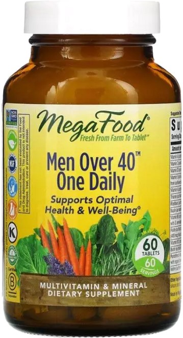 

Мультивитамины Для Мужчин 40+, Men’s One Daily, Mega Food 60 Таблеток (51494102695)