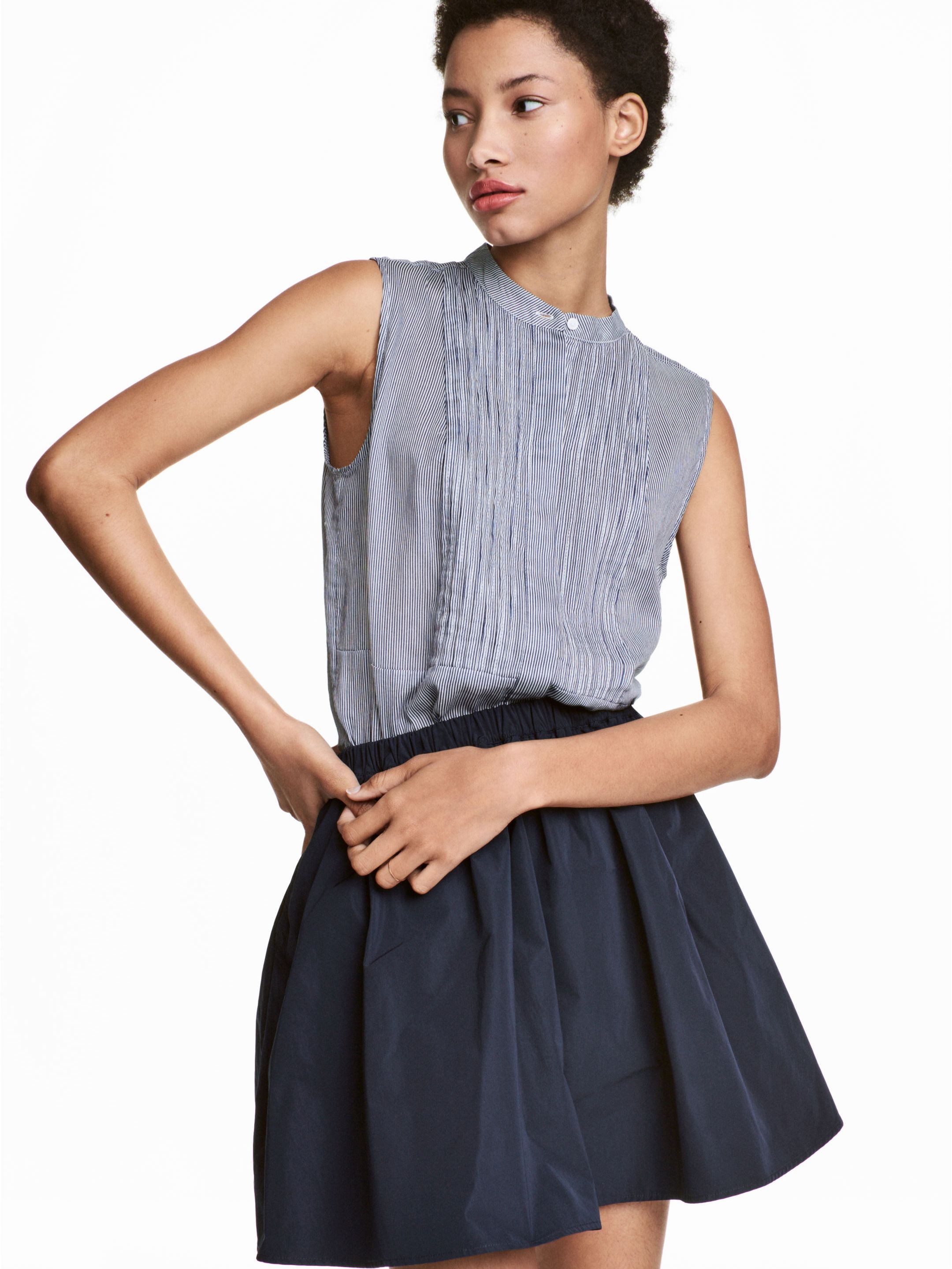 

Блузка H&M 5333496-ADGG 46 Синяя с белым