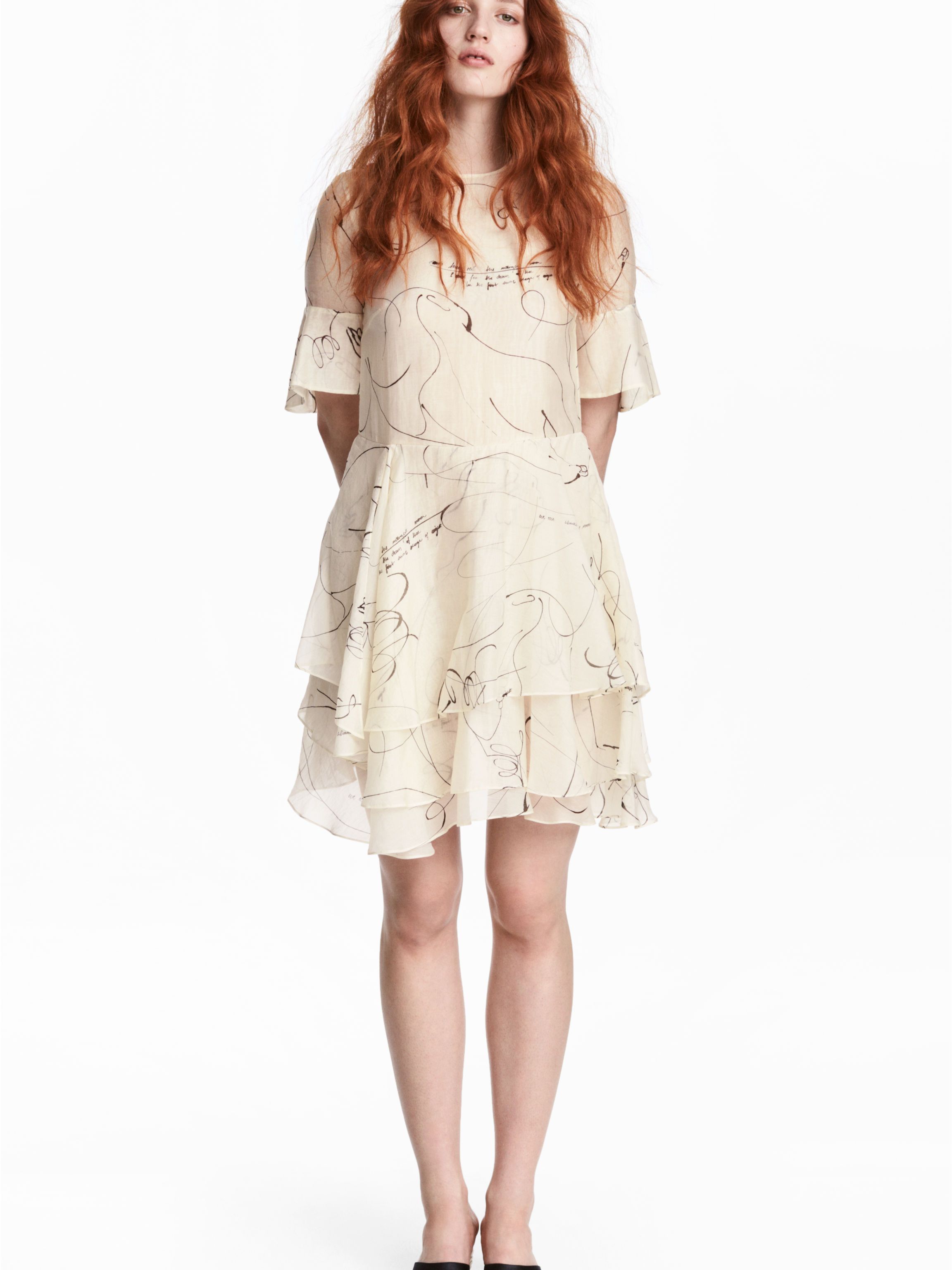 

Платье H&M 4936325-ABFP 42 Бежевое с черным