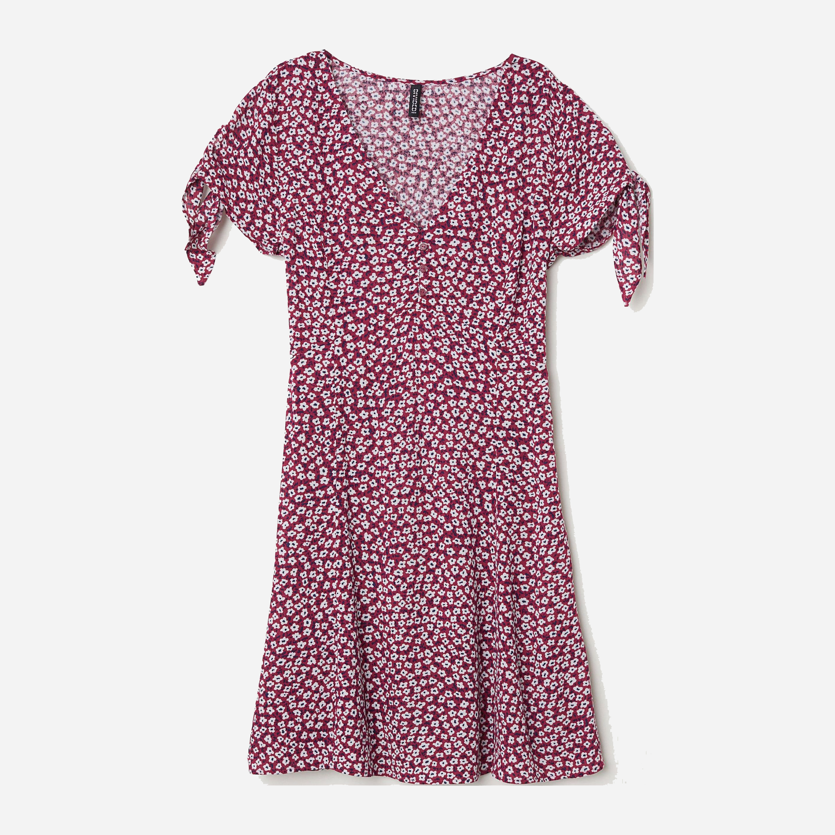 

Платье H&M 4787517-ABAB 36 Бордовое с белым