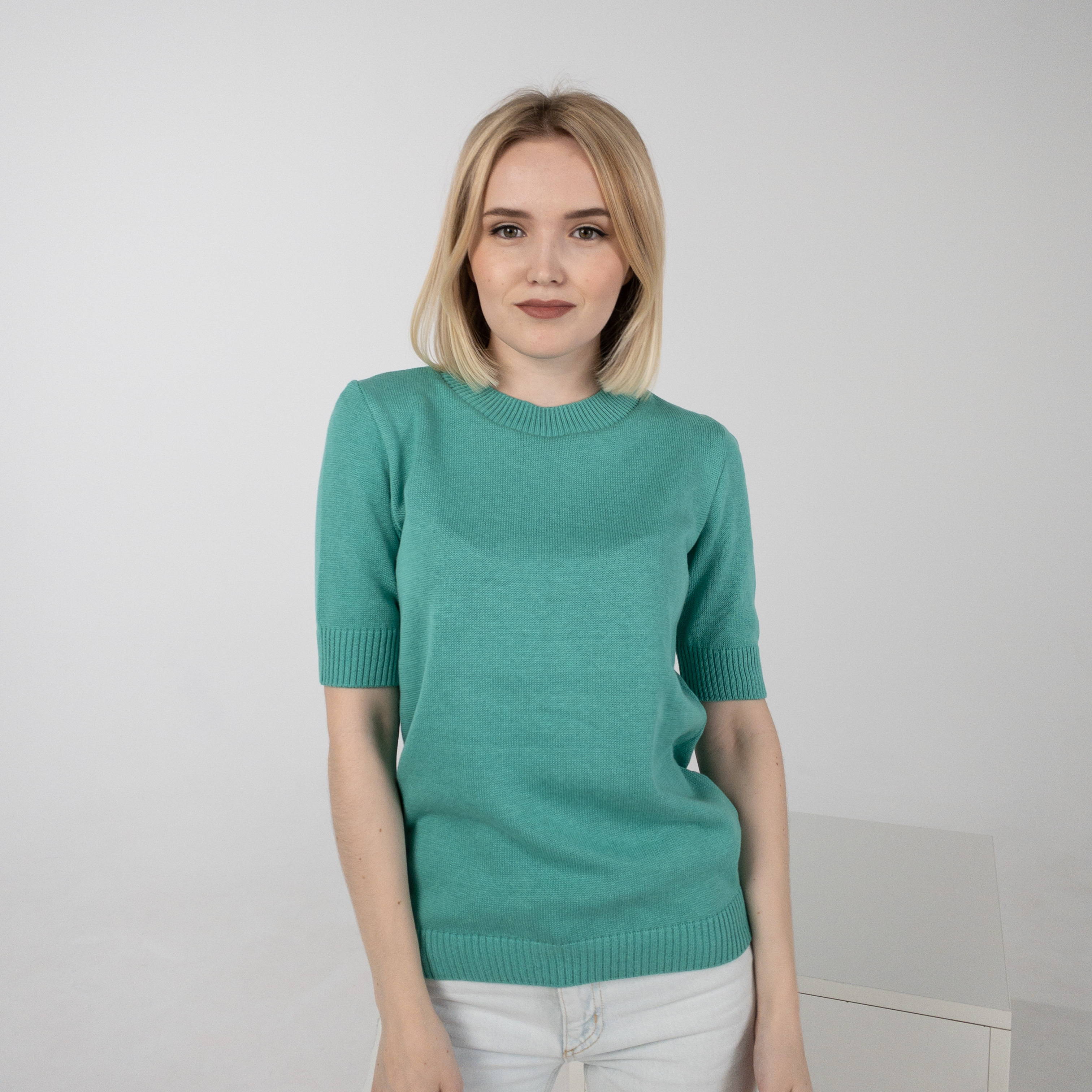 

Кофта Ribrand без горла з коротким рукавом XL Бирюза