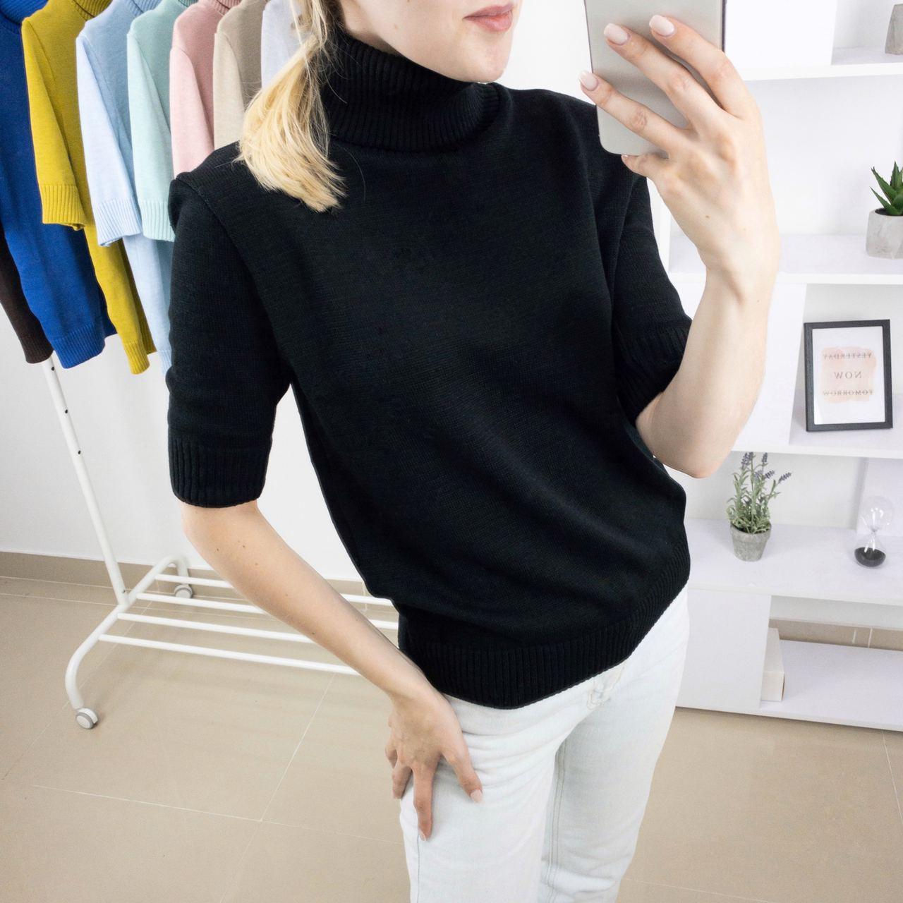 

Кофта Ribrand з горлом та коротким рукавом XL Черный