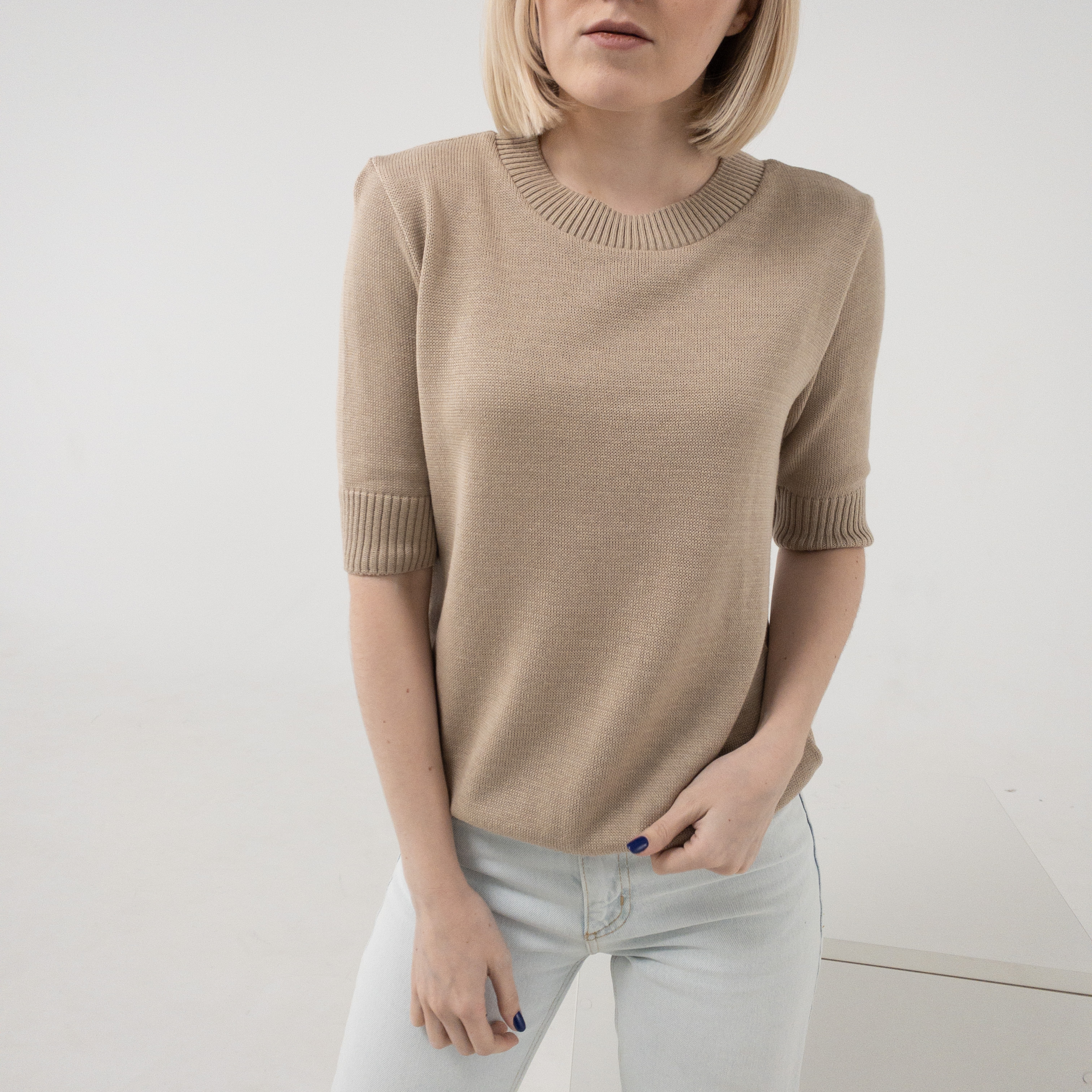 

Кофта RI collection без горла з коротким рукавом  Кемел, Кофта RI collection без горла з коротким рукавом L Кемел
