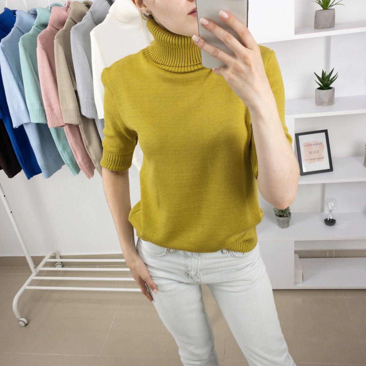 

Кофта Ribrand з горлом та коротким рукавом XL Светлая горчица