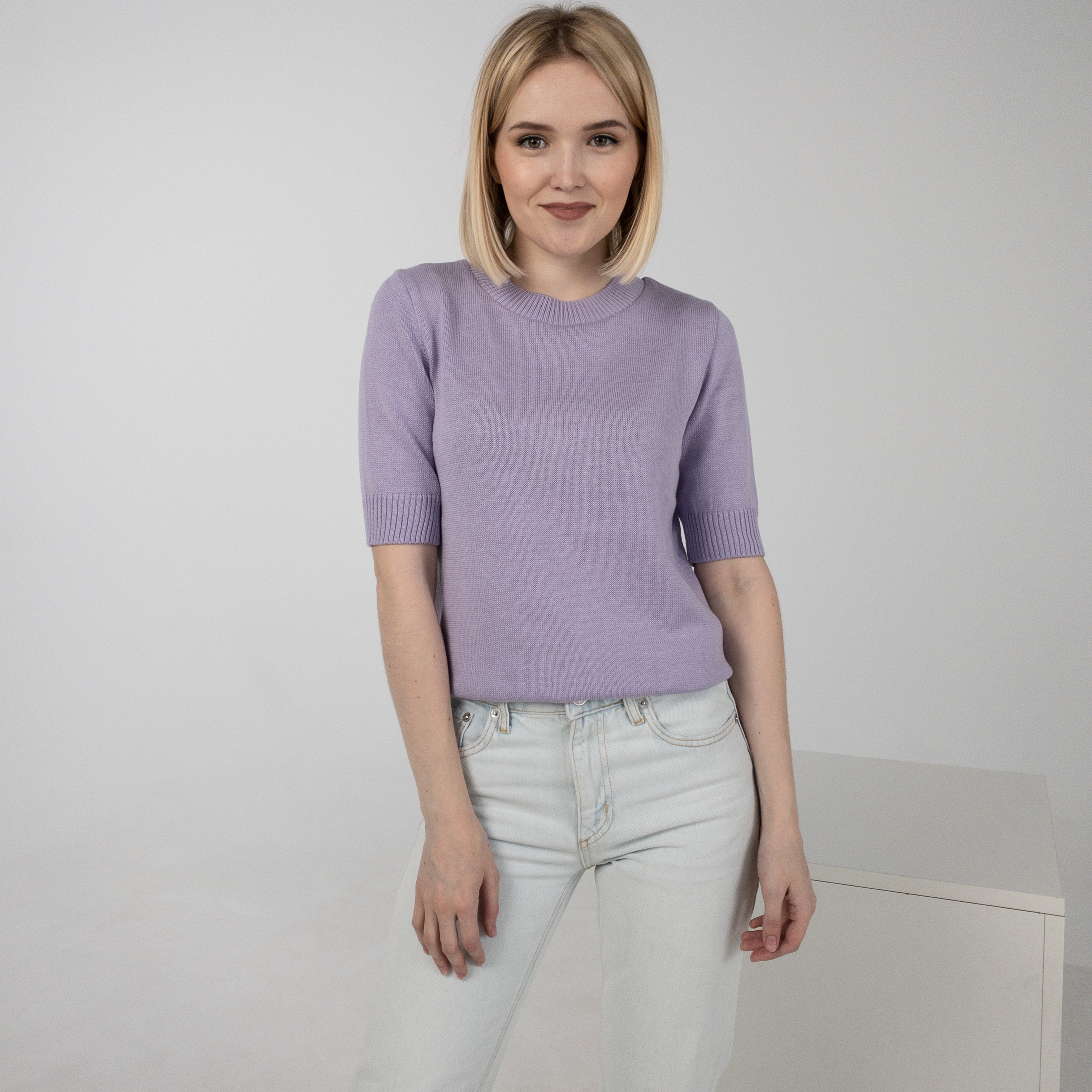 

Кофта Ribrand без горла з коротким рукавом L Лаванда