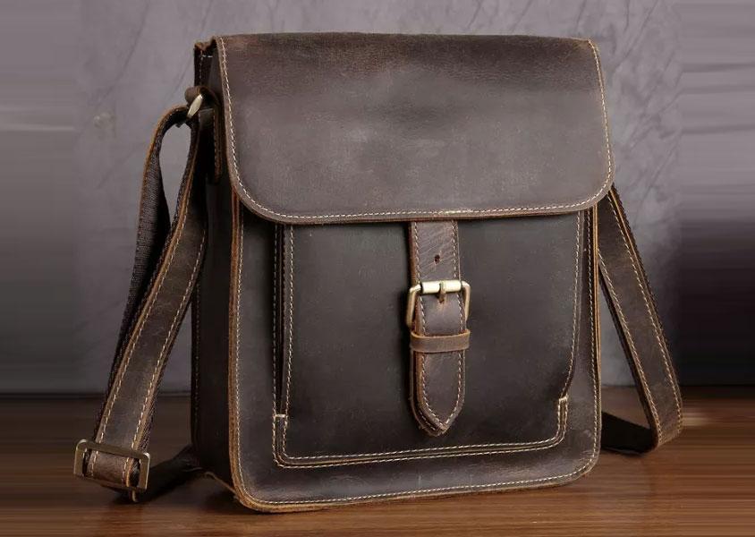 

Мужская кожаная сумка Meinbag B2 коричневая
