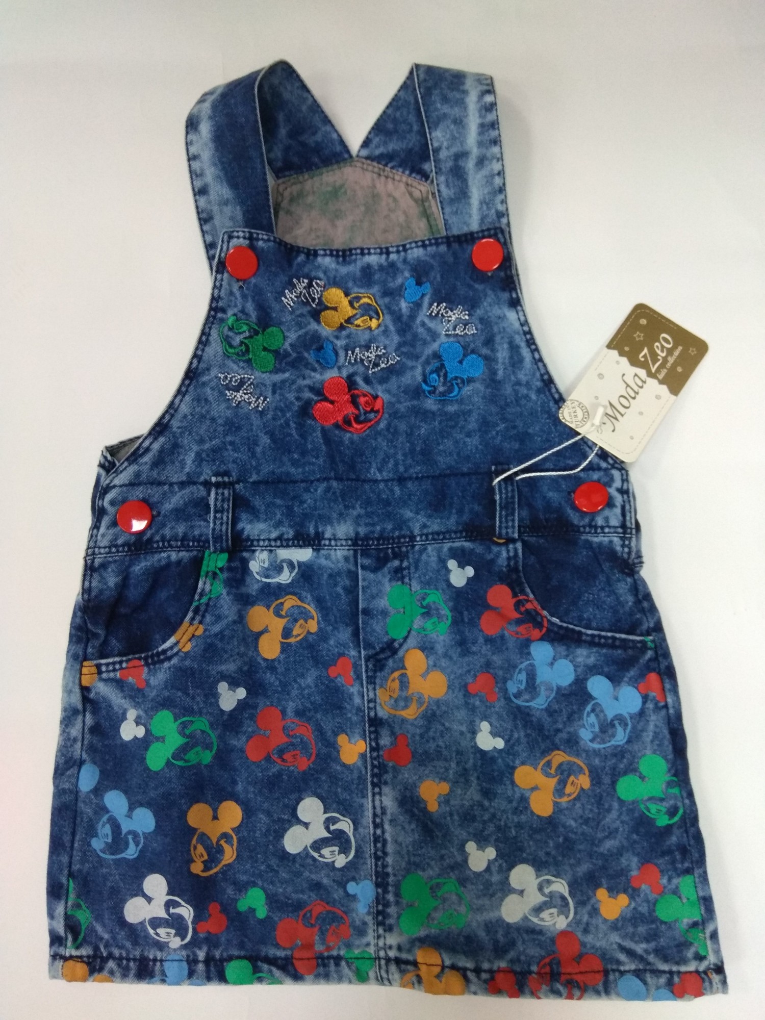 

Джинсовый сарафан для девочки Moda Zeo 98 см со вышивкой джинс