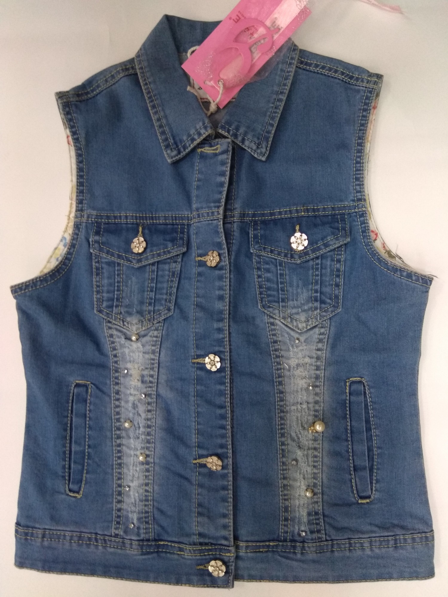 

Жилетка джинсовая для девочек Grace Cute 164 см джинс