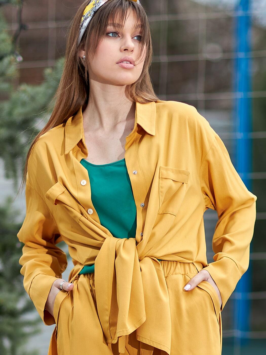 

Рубашка с длинным рукавом 2315 - /XL - горчица, Рубашка с длинным рукавом 2315 - L/XL - горчица